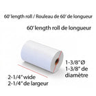 Eddie pis - Rouleau de papier thermique - 2-1/4 po x 60 pi - Paquet de 250 (Sans BPA)-Dispose d'un indicateur de ligne rouge fin de rouleau