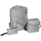 Club Rochelier - Sac à dos 3 pièces – Gris -Support intérieur pour ordinateur portable rembourré en mousse EPE