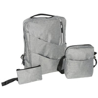 Club Rochelier - Sac à dos 3 pièces – Gris -Support intérieur pour ordinateur portable rembourré en mousse EPE