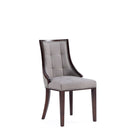 Manhattan Comfort - Lot de 2 chaises de salle à manger traditionnelles Fifth Avenue 47 cm, revêtement similicuir gris-Caractéristiques Fines Coutures Rectangulaires en Peluche