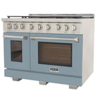 Kucht - 48 po Série KFX-X style professionnel au gaz naturel - Acier inoxydable/Bleu pâle-Garantie limitée du fabricant de 2 ans