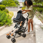 Ingenuity - Poussette Summer 3D Lite Plus - Noir mat-Auvent surdimensionné avec pare-soleil rabattable et fenêtre coucou