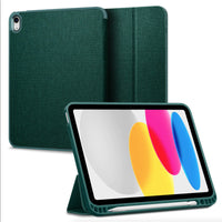 Étui Spigen Urban Fit pour iPad A16 & 10e génération (2022) - Vert minuit-Vert nuit, Polyuréthanne thermoplastique cas