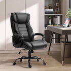 Vinsetto - Fauteuil de bureau exécutif à haut dossier avec massage à vibrations 6 points - noir-La hauteur du siège se règle avec la manette sous l’assise