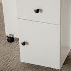 HOMCOM - Table à manger pliante à abattants sur roulettes avec tiroirs et armoire de rangement pour 4-6 personnes - blanc-Couleur : Blanc 