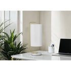 Monarch Specialties - Luminaire - 20 po H Lampe De Table - Marbre Blanc - Abat-Jour Ivoire / Crème - Contemporain-L'interrupteur à bascule pratique sur un câble transparent de 6 pieds permet d'éclairer facilement une seule ampoule (non incluse) pour une puissance maximale de 40W/120V