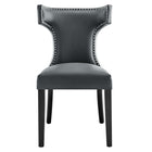 Modway - Curve Cuir végane Chaise à manger - Gris-Assemblée requise