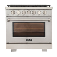 Kucht - 36 po Série KFX-X Cuisinière Pro Style au gaz naturel - Acier inoxydable-Nouveaux brûleurs true simmer pour une cuisson délicate à basse température