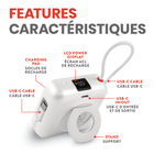 Helix - Batterie externe magnétique sans fil de 10 000 mAh pour téléphone, montre et écouteurs - Blanc-5