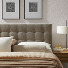 Modway - Lily Rembourré Tête de lit Queen size, Taupe-Rembourrage en mousse dense