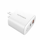 NuPower - Adaptateur secteur double port de 30 W - Blanc-Compatible avec Apple, Samsung, Google, LG, Sony et autres produits USB-A et USB-C