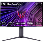 LG - Moniteur de jeu OLED UltraGear de 27 po - 27GS93QE-B-Taux de rafraîchissement de 240 Hz - Équipez-vous pour un jeu fluide avec un écran OLED ultra-rapide de 240 Hz. La vitesse plus rapide vous permet de réagir rapidement aux adversaires et de garder une longueur d'avance sur la concurrence. De plus, profitez de scènes plus fluides avec moins de décalage ou d'images fantômes grâce au temps de réponse presque instantané de 0,03 ms (GtG) du LG UltraGear OLED