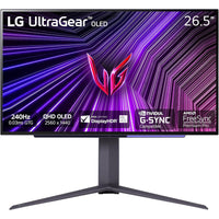 LG - Moniteur de jeu OLED UltraGear de 27 po - 27GS93QE-B-Taux de rafraîchissement de 240 Hz - Équipez-vous pour un jeu fluide avec un écran OLED ultra-rapide de 240 Hz. La vitesse plus rapide vous permet de réagir rapidement aux adversaires et de garder une longueur d'avance sur la concurrence. De plus, profitez de scènes plus fluides avec moins de décalage ou d'images fantômes grâce au temps de réponse presque instantané de 0,03 ms (GtG) du LG UltraGear OLED