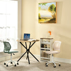 FurnitureR - Bureau d'ordinateur élégant couleur noyer avec support pour dessus de bureau-Matériau : bois dur, MDF, métal