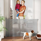 PawHut - Barrière pour Chien Rétractable Extension jusqu'à 55" L, 34" H, Gris-Le design sans seuil évite les risques de trébuchement