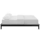 Modway - Lodge Bois Cadre de lit plateforme Queen, Cappuccino-Système de support en bois LVL à lattes
