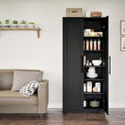 Prepac - Cabinet de rangement Premium Home 72 po avec portes, cabinet de garde-manger avec 5 étagères - Noir-Facile à assembler : L'armoire de rangement du garde-manger de cuisine comprend des instructions détaillées étape par étape et toutes les pièces nécessaires