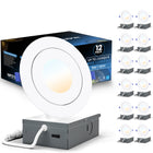 Impotek - Luminaire encastré orientable DEL 4 po 9W 5CCT gradable – Paquet de 12-Sélection polyvalente de la température de couleur - Élevez l’ambiance de votre pièce avec notre fonctionnalité avancée 5 CCT, vous permettant de choisir la température de lumière parfaite pour n’importe quel cadre. Changez facilement entre les options 2700K, 3000K, 3500K, 4000K et 5000K avec un simple basculement sur la boîte de jonction, adaptant l’atmosphère lumineuse à votre humeur ou à votre décor en toute simplicité