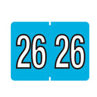 Pendaflex - 2026 Étiquettes Annuelles - Bleu clair - Paquet de 500-Présente des chiffres blancs nets sur un fond bleu clair, assurant une visibilité claire et une identification rapide