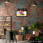 Patrick Kane Chicago Blackhawks Goal Celebration sur toile - Toile encadree - 31" x 22"-Sous licence officielle de la LNH et de l'AJLNH