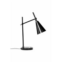 Gry Mattr - Lampe de table, noir-Lampe de table et chargeur Qi sans fil (5W) et port USB