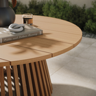 Modway - Lane Rond de 39 pouces Terrasse extérieure Bois de teck Table à manger - Naturel-Grains de bois naturels