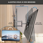 Mount-It! - Support mural à mouvement complet pour écrans de 23 à 55 pouces-Compatibilité VESA : 75 x 75 / 100 x 100 / 100 x 200 / 200 x 100 / 200 x 200 / 400 x 200 / 300 x 300 / 400 x 400