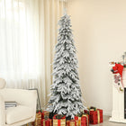 HOMCOM - Arbre de Noël artificiel crayon de 7 pi avec ouverture automatique-Design élégant en forme de crayon pour économiser de l'espace 