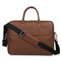 Bugatti - Maletlette de la collection Wellington pour ordinateur portable jusqu’à 15,6 po - Cognac-Fabriqué en cuir synthétique grainé
