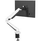 ShoppingAll - Support de moniteur à ressort à gaz simple avec bras pivotant - Blanc-Le bras peut accueillir un écran de 15 à 32 pouces, jusqu'à 17,6 lb/8 kg, avec un trou de montage VESA de 75 mm x 75 mm ou 100 mm x 100 mm.