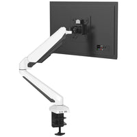 ShoppingAll - Support de moniteur à ressort à gaz simple avec bras pivotant - Blanc-Le bras peut accueillir un écran de 15 à 32 pouces, jusqu'à 17,6 lb/8 kg, avec un trou de montage VESA de 75 mm x 75 mm ou 100 mm x 100 mm.