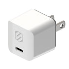 Scosche Mini chargeur domestique USB-C 30 W avec câble tressé de 8 pieds USB-C vers Lightning - Blanc-Protège contre la surcharge et la surchauffe pour une utilisation sûre avec des appareils moins puissants
