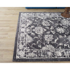 Modway - Kazia Treillis floral vieilli Tapis de 5 pi l x 8 pi L - Gris foncé et ivoire-Protéger les planchers de la circulation ou des meubles