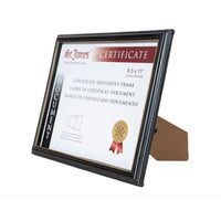 St. James - Cadre pour documents/certificats St. James - pour documents de format lettre 8,5 po x 11 po - noir avec bordure dorée - paquet de 6-Cadre noir élégant avec bordure dorée pour une apparence professionnelle