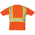 Short Sleeve Safety Tee, Orange, 2X-Large-Tissu tricoté œil-de-perdrix 100 % polyester, confortable sur la peau et évacuant l'humidité et la transpiration