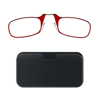 ThinOptics 1.0 Rouge Lecteur avec Pod Noir Universel - Rouge-Le produit comprend les lunettes de lecture ThinOptics et l'étui universel avec un adhésif sans résidu à coller sur votre téléphone / étui ou toute autre surface dure et plate