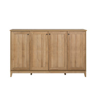 Prepac - Table console à portes 4 panneaux Yaletown 60 po avec rangement, buffet de rangement - Chêne naturel-Fonctionnel et élégant: L'armoire buffet avec rangement présente un design élégant de porte shaker avec des poignées de porte rondes en métal, le tout dans une finition chêne chaud