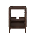 Modway - Ledger 24" Armoire de toilette de salle de bain (lavabo non inclus) - Noyer-Quincaillerie carrée en laiton