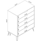 Manhattan Comfort - Rockefeller commode haute et table de chevet style milieu du siècle - nature et rose poudré - ensemble de 2-Recommandé pour un téléviseur de 32 pouces
