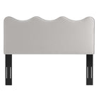 Modway - Athena Performance Velvet Tête de lit complète/Queen, Gris clair-Tissu résistant aux taches durable