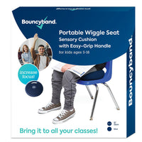 Bouncyband - Coussin sensoriel portable Wiggle Seat, bleu-Permet aux élèves d'augmenter leur concentration et leur temps de travail en se déplaçant silencieusement tout en travaillant, ce qui leur permet d'être plus productifs