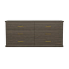 Manhattan Comfort - Commode double traditionnelle Clifford à 6 tiroirs - Noyer-Finition stratifiée aspect bois : aspect bois chaud et naturel avec une surface durable et facile à nettoyer