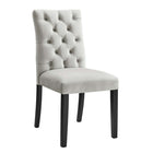 Modway - Duchess Performance Velvet Chaises de salle à manger Ensemble de 2 - Gris clair-Velours de performance résistant aux taches