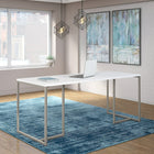 Bush Business Furniture - Table de travail 72 po Method, blanc (KI70207K)-Le bureau comprend une surface de travail durable en stratifié thermofusionné avec base de métal au fini titane