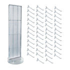 Azar - Présentoir de sol à panneau perforé pivotant Studio Base - 60 po x 16 po - Transparent-Comprend un porte-enseigne en T qui peut être fixé au sommet du présentoir à panneau perforé