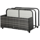 Outsunny - Rangement roulant pour accessoires de piscine, gris-Divisé en 3 sections : 2 compartiments et 1 long panier de rangement pour les essentiels  