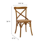 Modway - Gear Fauteuil d’appoint de salle à manger Ensemble de 4 - Noyer-Siège en rotin naturel