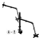 Rocelco – Support de table DM3 à deux articulations pour trois moniteur, 13 po à 27 po, noir-Les bras à double articulation facilitent le réglage du moniteur en toute position désirée