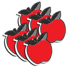 Ashley Productions - Effaceur magnétique pour tableau blanc, Pomme rouge avec feuilles noires et blanches, lot de 6-Gomme à tableau blanc attrayante pour la décoration de la salle de classe