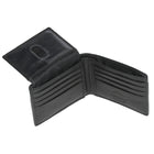 Club Rochelier - Portefeuille mince pliable pour homme avec carte d'identité amovible - Noir-Cuir véritable